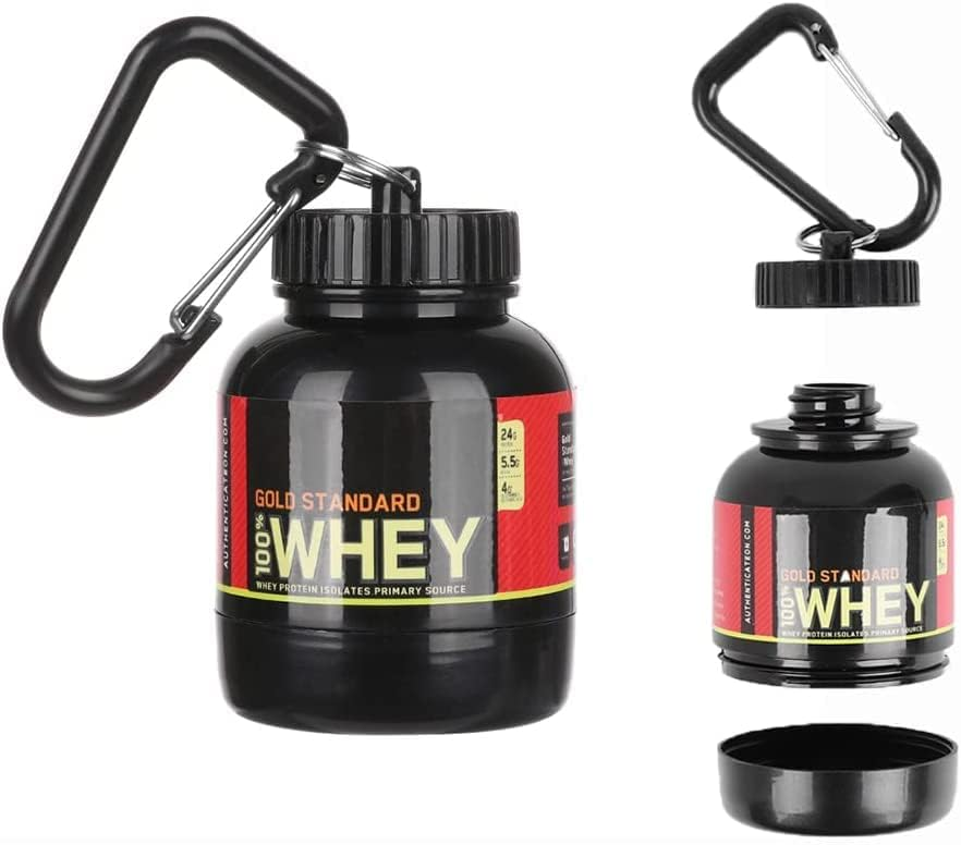 Protein Powder Container Portable 30ml Supplement Dispenser with Keychain | Easy-to-Use for Gym, Fitness & Travel