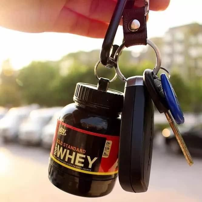 Protein Powder Container Portable 30ml Supplement Dispenser with Keychain | Easy-to-Use for Gym, Fitness & Travel