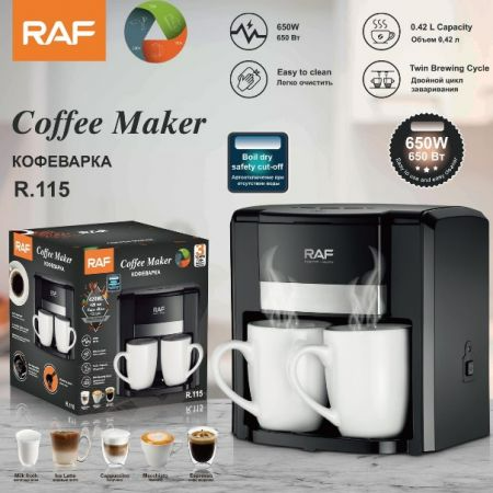 RAF Coffee Maker With 2 Free Mug 650W 420ML
