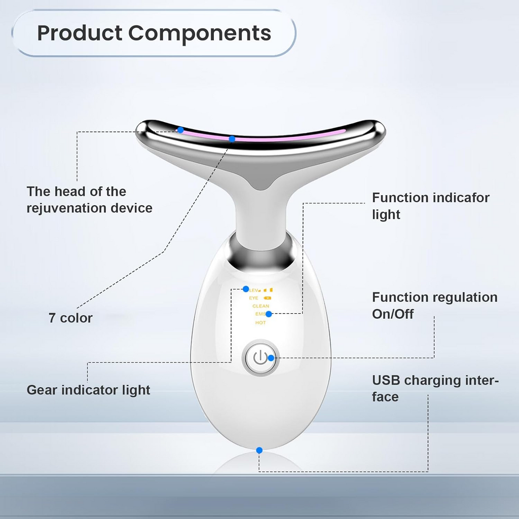 3 in 1 Vibration Face & Neck Massager – Triple-Action Anti-Wrinkle Device for Skin Tightening, Lifting & Smoothing