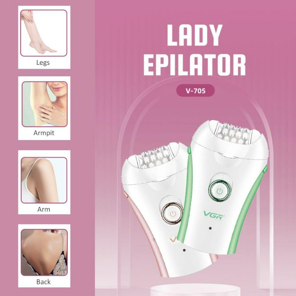 VGR Compact Professional Cordless Women Epilator for different body areas for gentle hair removal