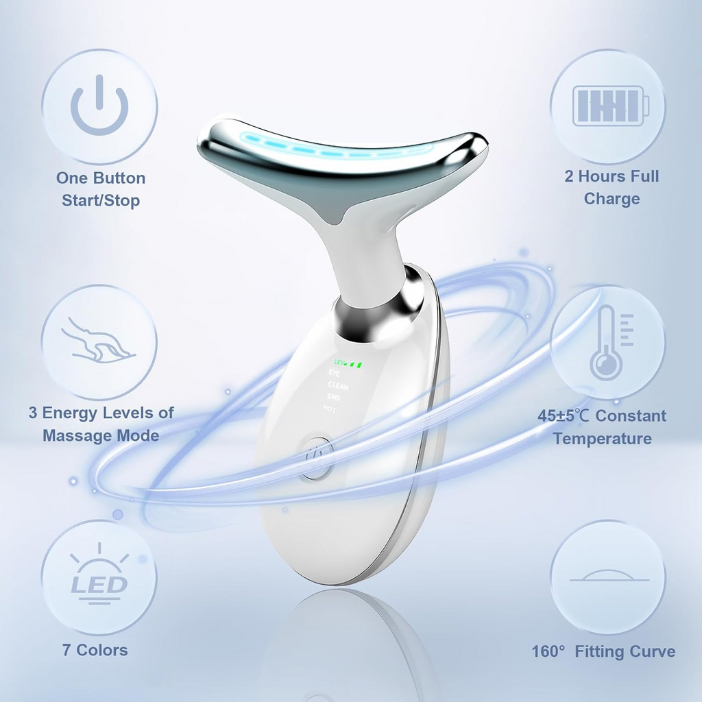 3 in 1 Vibration Face & Neck Massager – Triple-Action Anti-Wrinkle Device for Skin Tightening, Lifting & Smoothing