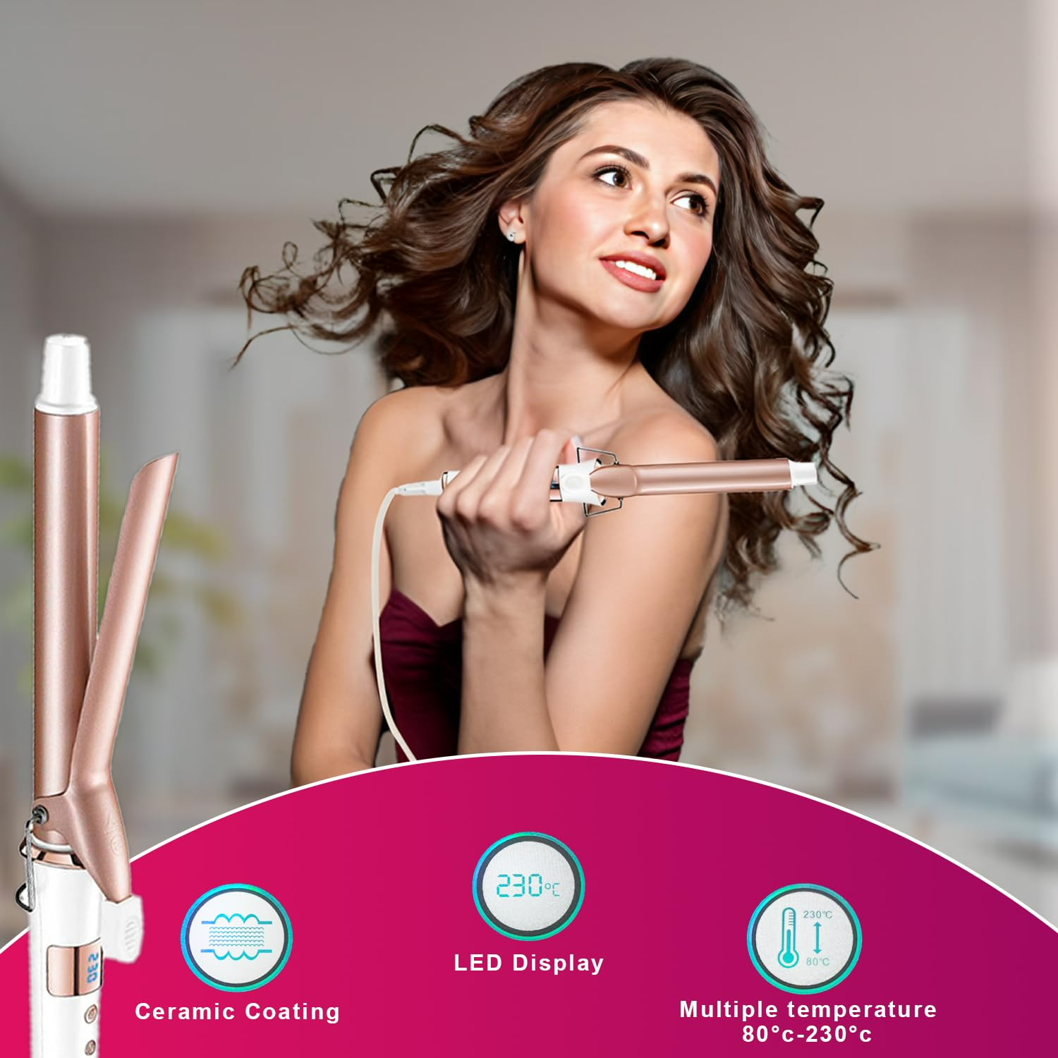 VGR Professional Hair Curling Iron Wand