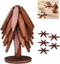 Walnut Wooden Tree Table Mat,Foldable Trivets