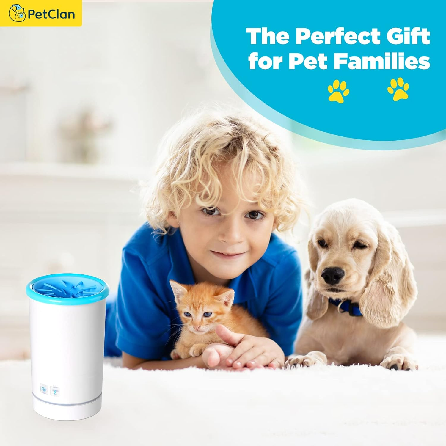 Dog Pet Foot Cleaner Rechargeable Soft Brushes for Small & Medium Dogs