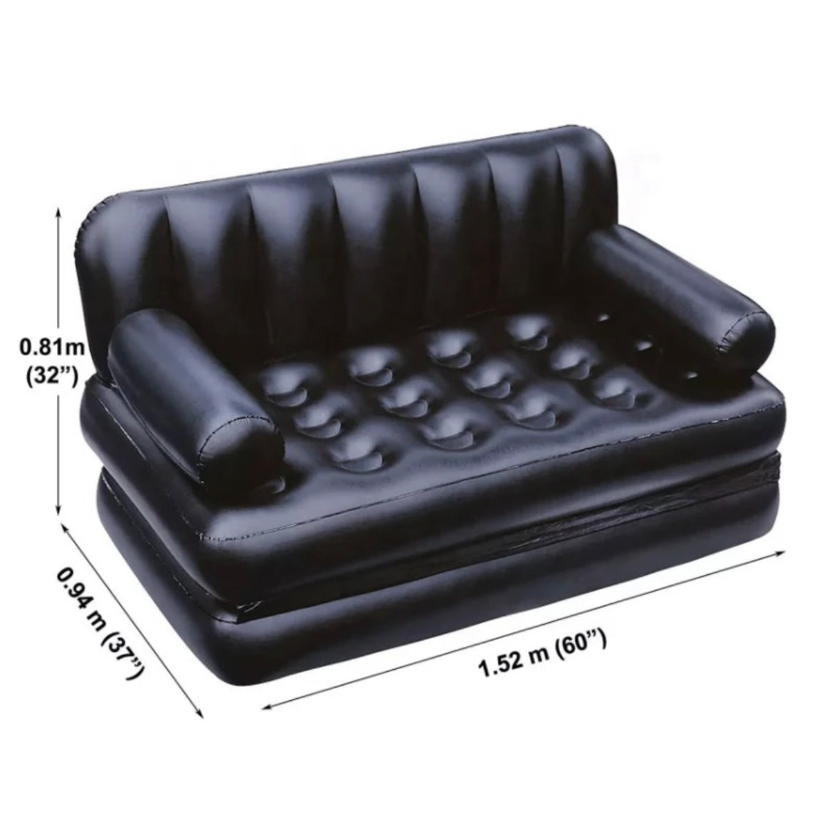 5-In-1 Double Multifunction Inflatable Fashion Air Sofa Queen Double Bed Mattress (L188 x W152 x H64)cm