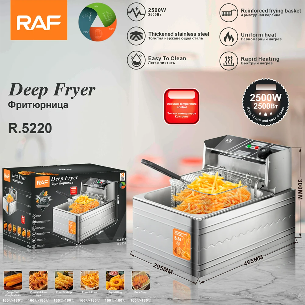 RAF Electric Deep Air Fryer 2500W 5.5L