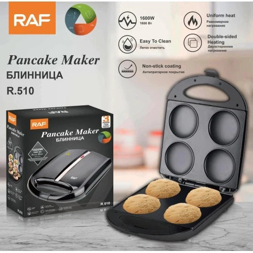Raf Pancake Maker Non-stick Coating 1000W