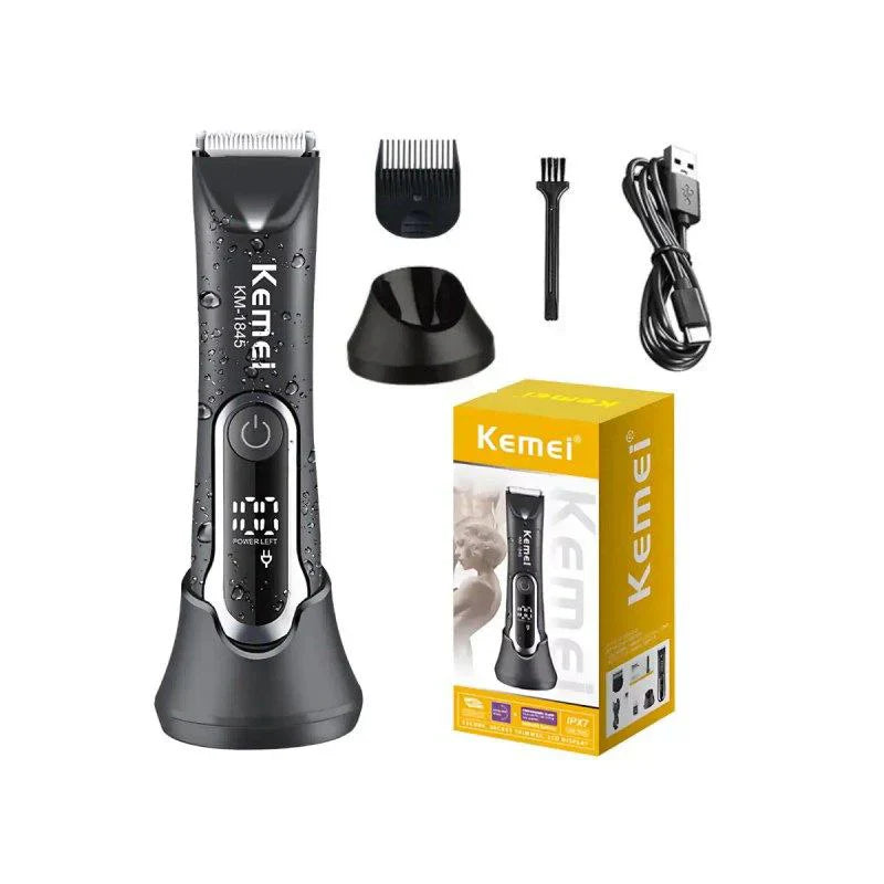 Waterproof Body Groomer With Skin Friendly Blades Kemei Hair Trimmer