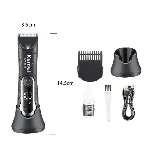 Waterproof Body Groomer With Skin Friendly Blades Kemei Hair Trimmer