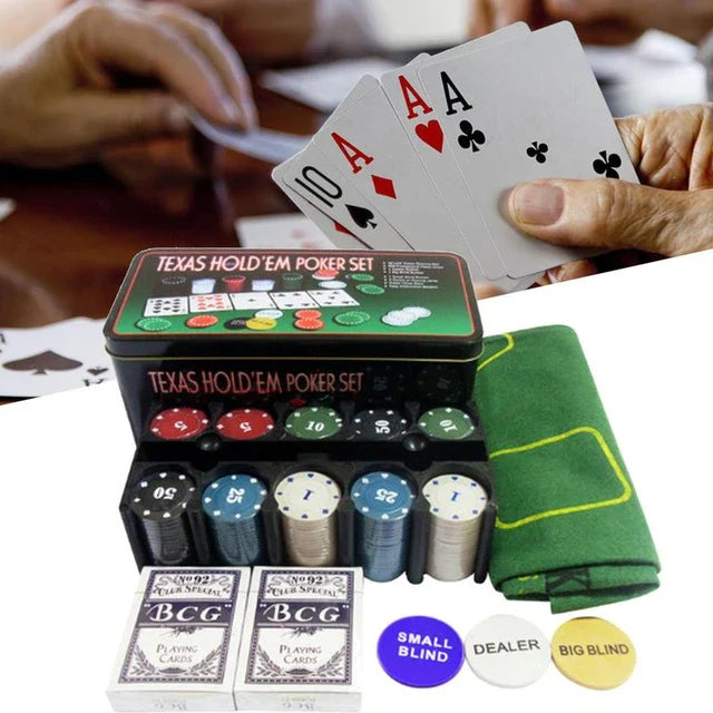 Texas Hold'em Poker Set 200 Pcs with Mat