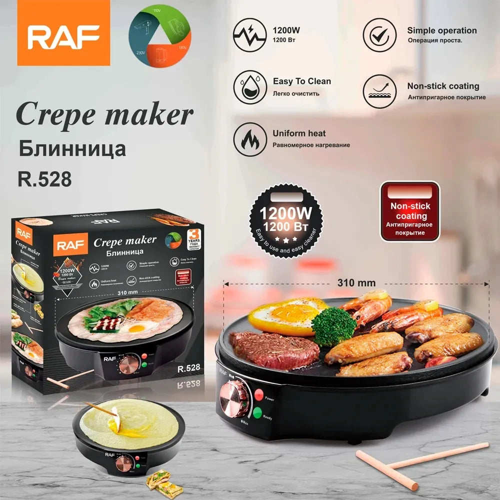 1200W Mini Aluminum Crepe Maker Pan Commercial Pancake Pan Cake Electric Crepe Maker