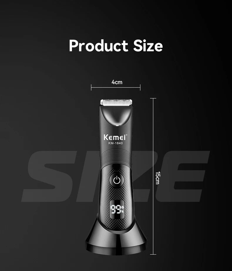 Waterproof Body Groomer With Skin Friendly Blades Kemei Hair Trimmer