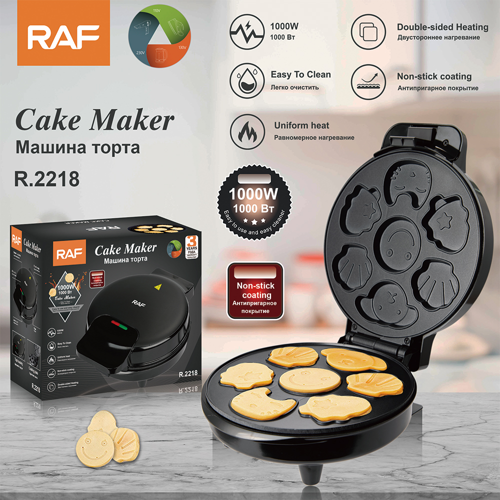 RAF 1000W Electric Cake Maker Multi Shape Cookie Maker
