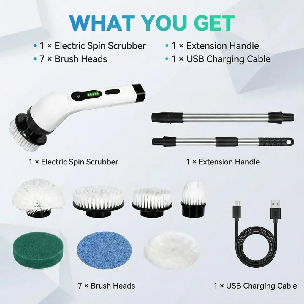 9 In 1 Cordless Cleaning Brush Electric Spin Scrubber