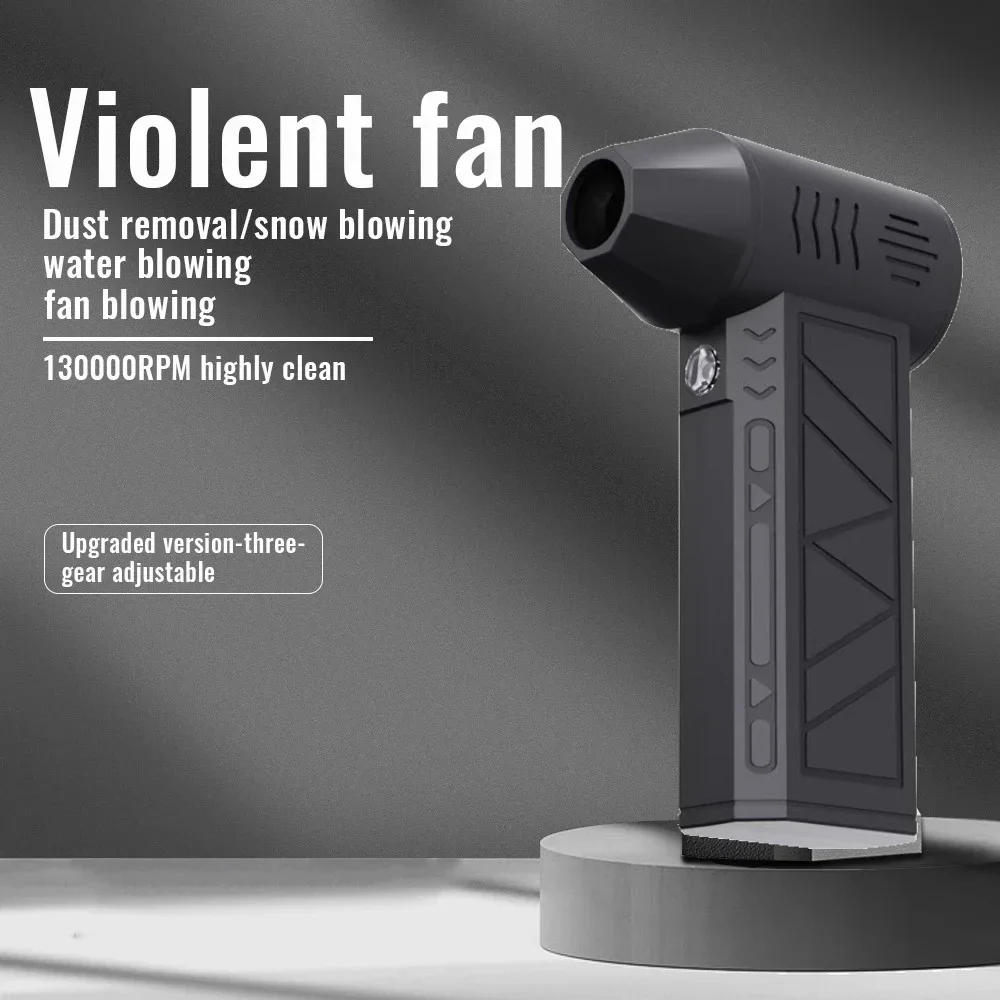 130,000 RPM Turbo Jet Fan - Handheld Air Blower & Vacuum with LED Power Display
