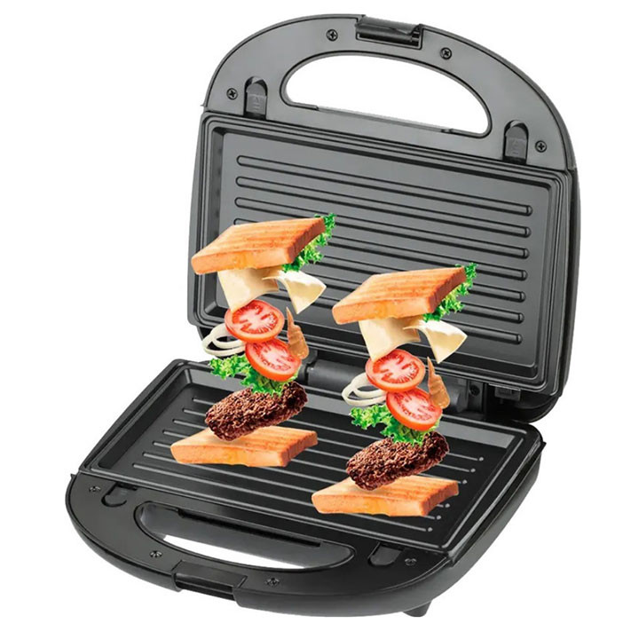 RAF 3-in-1 Toaster and Mini Donut Maker – Interchangeable Panels, 1000W Power, Grill and Donut Making