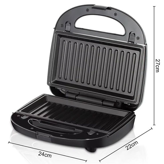 RAF 3-in-1 Toaster and Mini Donut Maker – Interchangeable Panels, 1000W Power, Grill and Donut Making